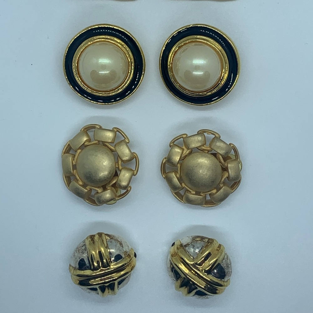 Set of Vintage 90s Clip-on Earrings